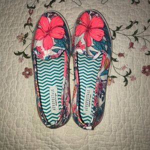 Aeropostale floral shoes.